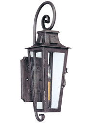 Parisian Square Small Exterior Wall Sconce in Aged Pewter.